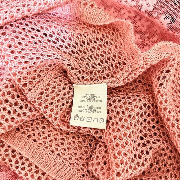 Charlie Paige Womens Open Knit Beach Size S Pink Travel Fairy Festival Coverup - Picture 7 of 10